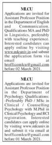 Mlcu-Recruitment-2021-@Assistant-Professor-Jobs