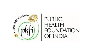 PHFI logo representing public health foundation of India, focus on health education and research.
