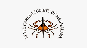 State Cancer Society of Meghalaya logo featuring a crab and shield, representing health awareness and local pride in Meghalaya. Focuses on cancer prevention, awareness, and health services in Meghalaya.