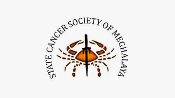 State Cancer Society of Meghalaya logo featuring a crab and shield, representing health awareness and local pride in Meghalaya. Focuses on cancer prevention, awareness, and health services in Meghalaya.